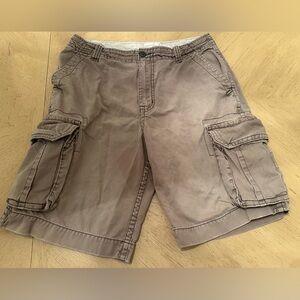 Aeropostale Cargo Shorts Mens 34 Tan Baggy Y2K Grunge Skater Casual